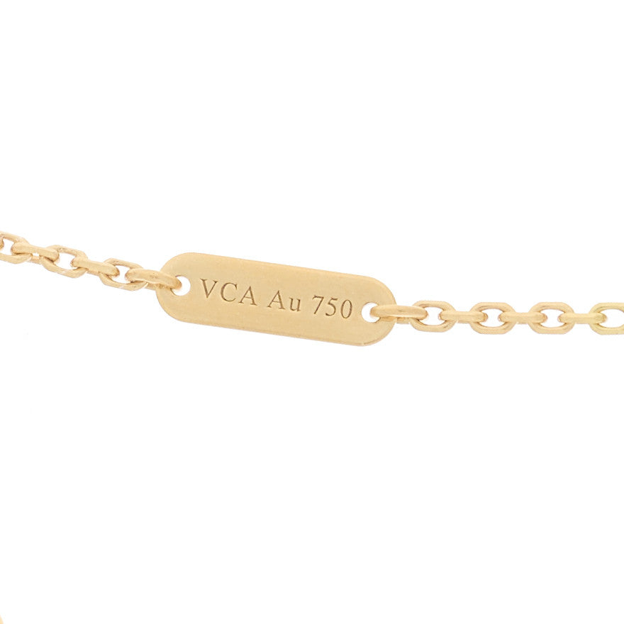 Van Cleef & Arpels 18K Yellow Gold Mother of Pearl Vintage Alhambra Pendant Necklace 4 of 6