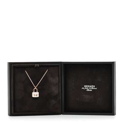 Hermes 18K Rose Gold Diamond Constance Amulettes Pendant Necklace 6 of 6