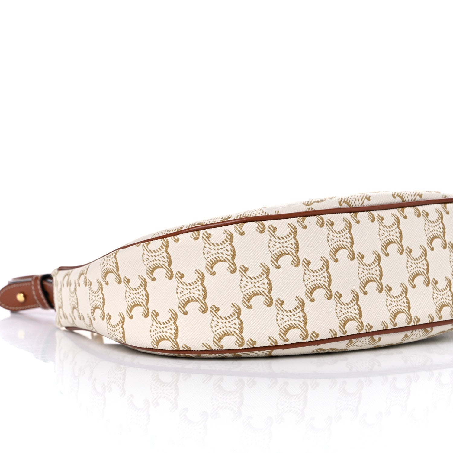Celine Canvas Calfskin Ava Triomphe Shoulder Bag White 8 of 13