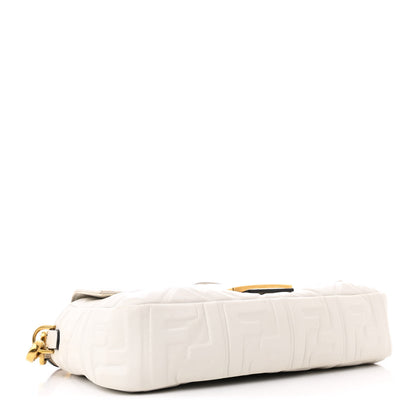 Fendi Nappa FF 1974 Embossed Baguette White 4 of 13