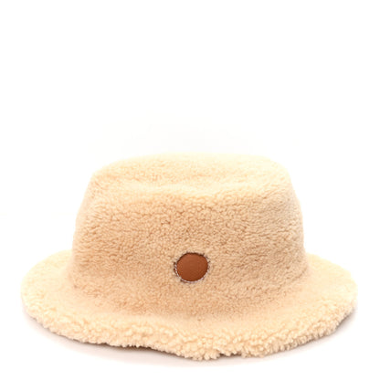 Hermes Shearling Womens Fauve Bucket Hat 57 Marron Tonka 3 of 8