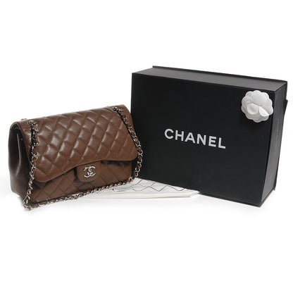 Chanel Caviar Quilted Jumbo Double Flap Brown 5 of 8