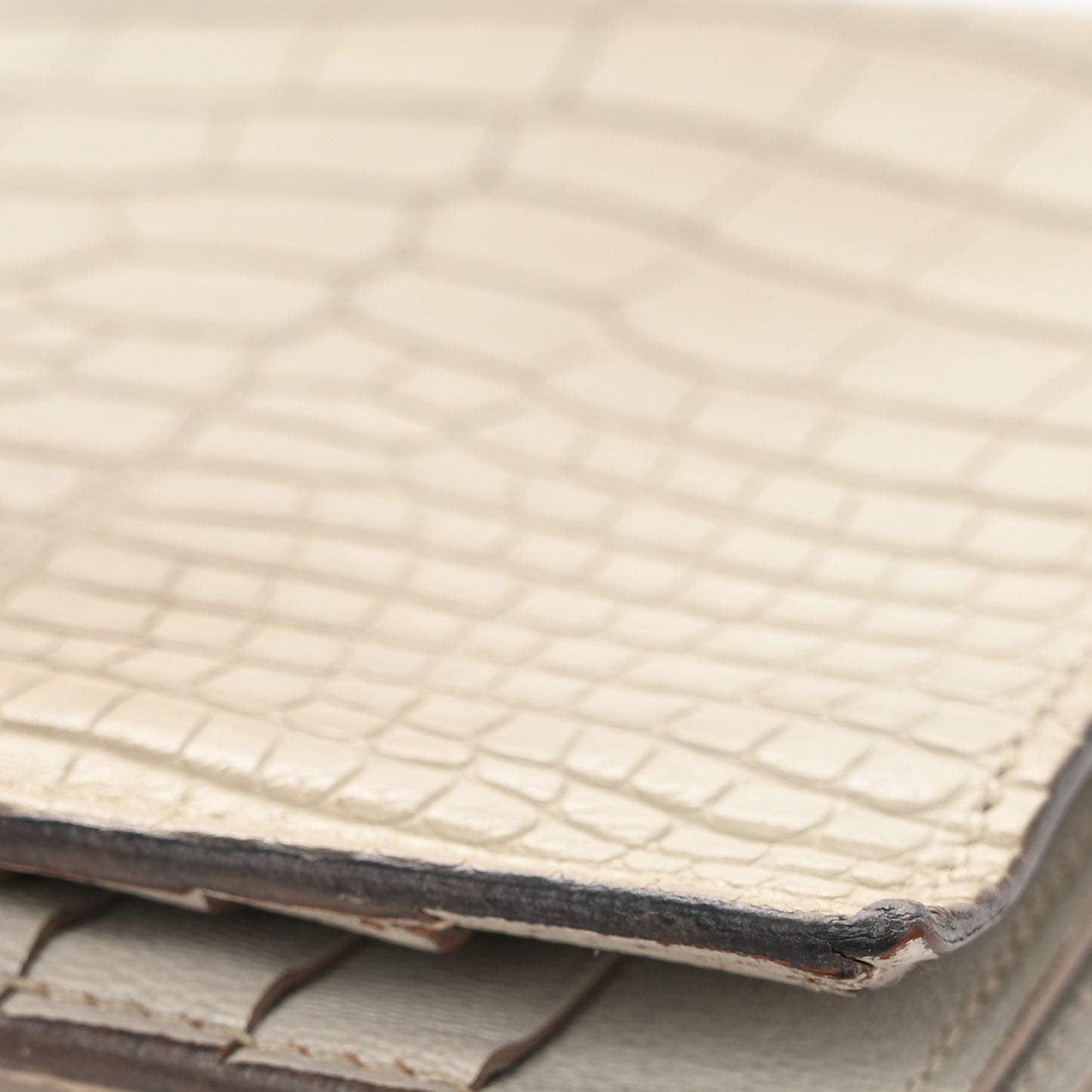 Shiny Alligator MC2 Copernic Compact Wallet Gris Tourterelle