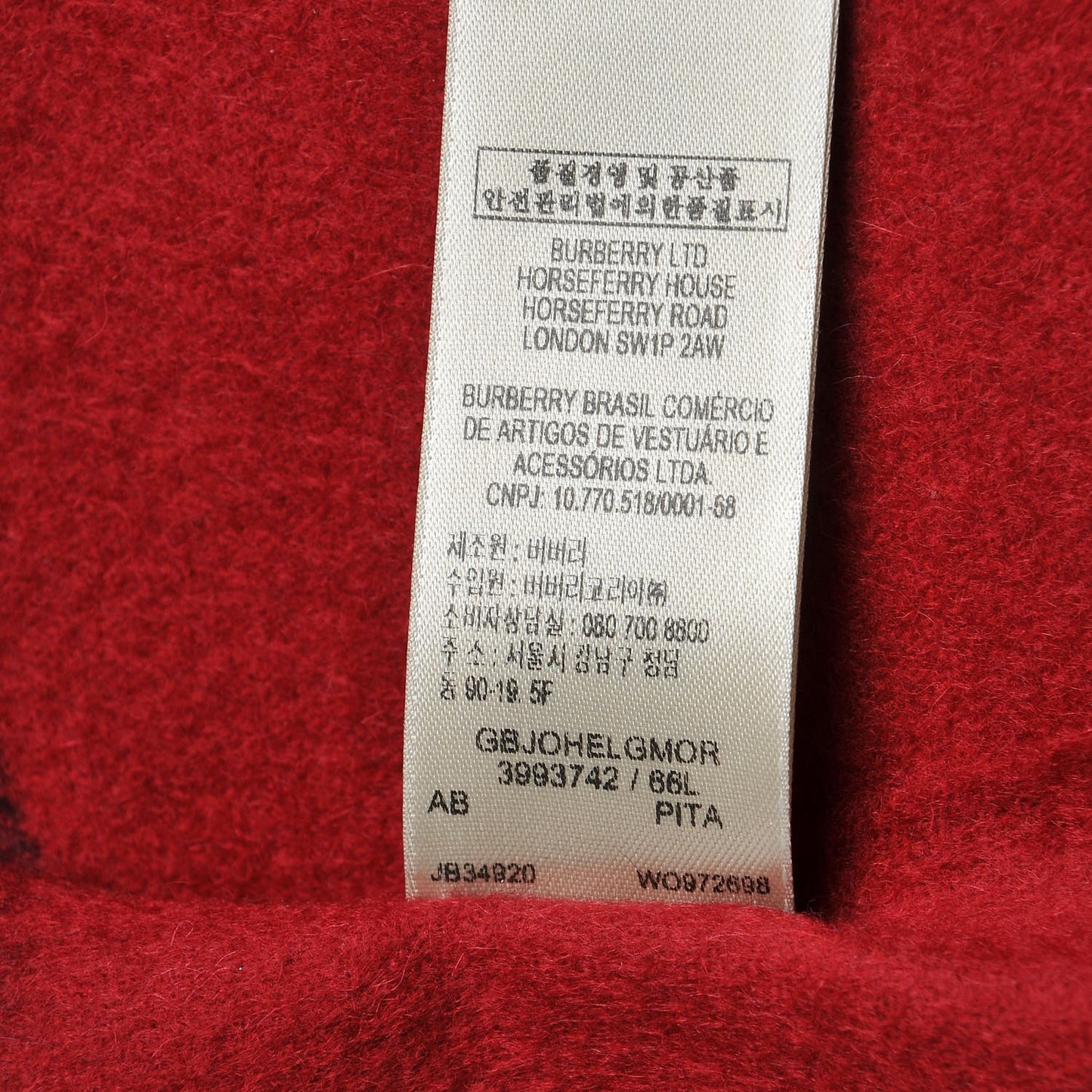 Cashmere Giant Heritage Check Fringe Scarf Red
