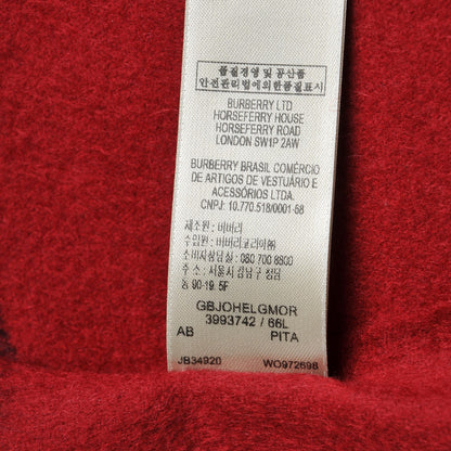 Burberry Cashmere Giant Heritage Check Fringe Scarf Red 6 of 6