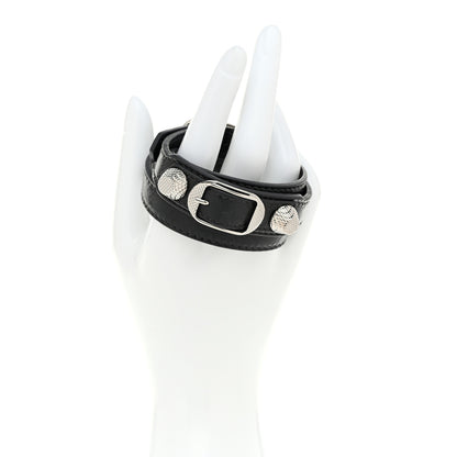 Balenciaga Agneau Giant Silver Hardware Triple Tour M Bracelet Gris Fossile 2 of 7