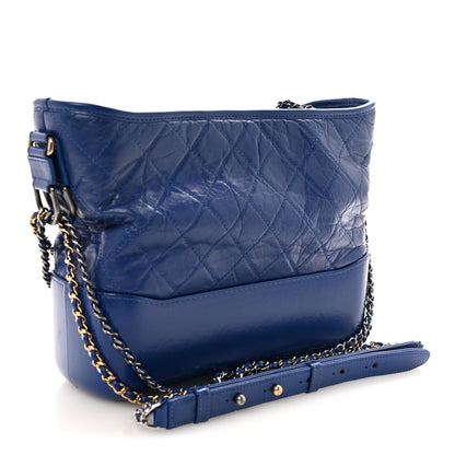 Chanel Aged Calfskin Quilted Medium Gabrielle Hobo Blue 3 of 10