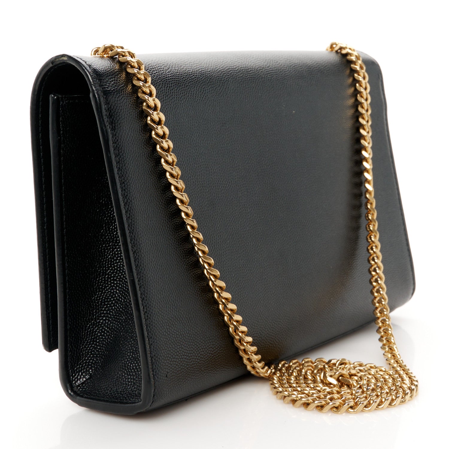 Saint Laurent Grain De Poudre Medium Classic Monogram Kate Satchel Black 3 of 12
