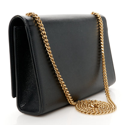 Saint Laurent Grain De Poudre Medium Classic Monogram Kate Satchel Black 3 of 12
