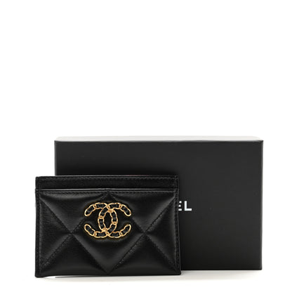Chanel Lambskin Quilted Chanel 19 Card Holder Black 9 of 9
