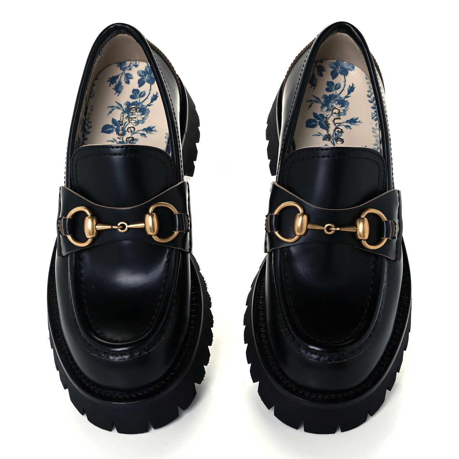 Gucci Cordovan Lux Womens Harald Horsebit 25mm Platform Loafers 35.5 Black 5 of 11