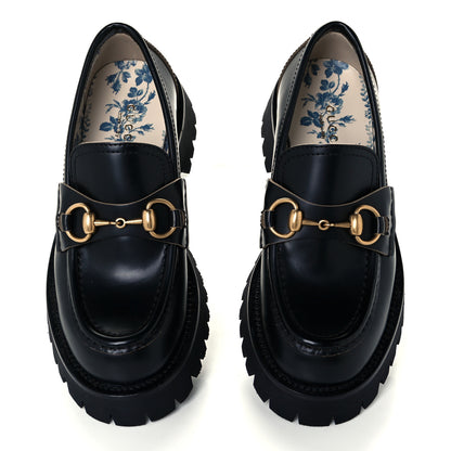 Gucci Cordovan Lux Womens Harald Horsebit 25mm Platform Loafers 35.5 Black 5 of 11