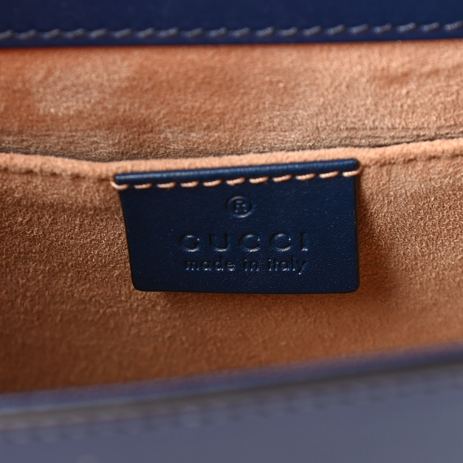 Gucci Vitello Fontanella Web Mini Sylvie Top Handle Bag Blue Agata 6 of 9