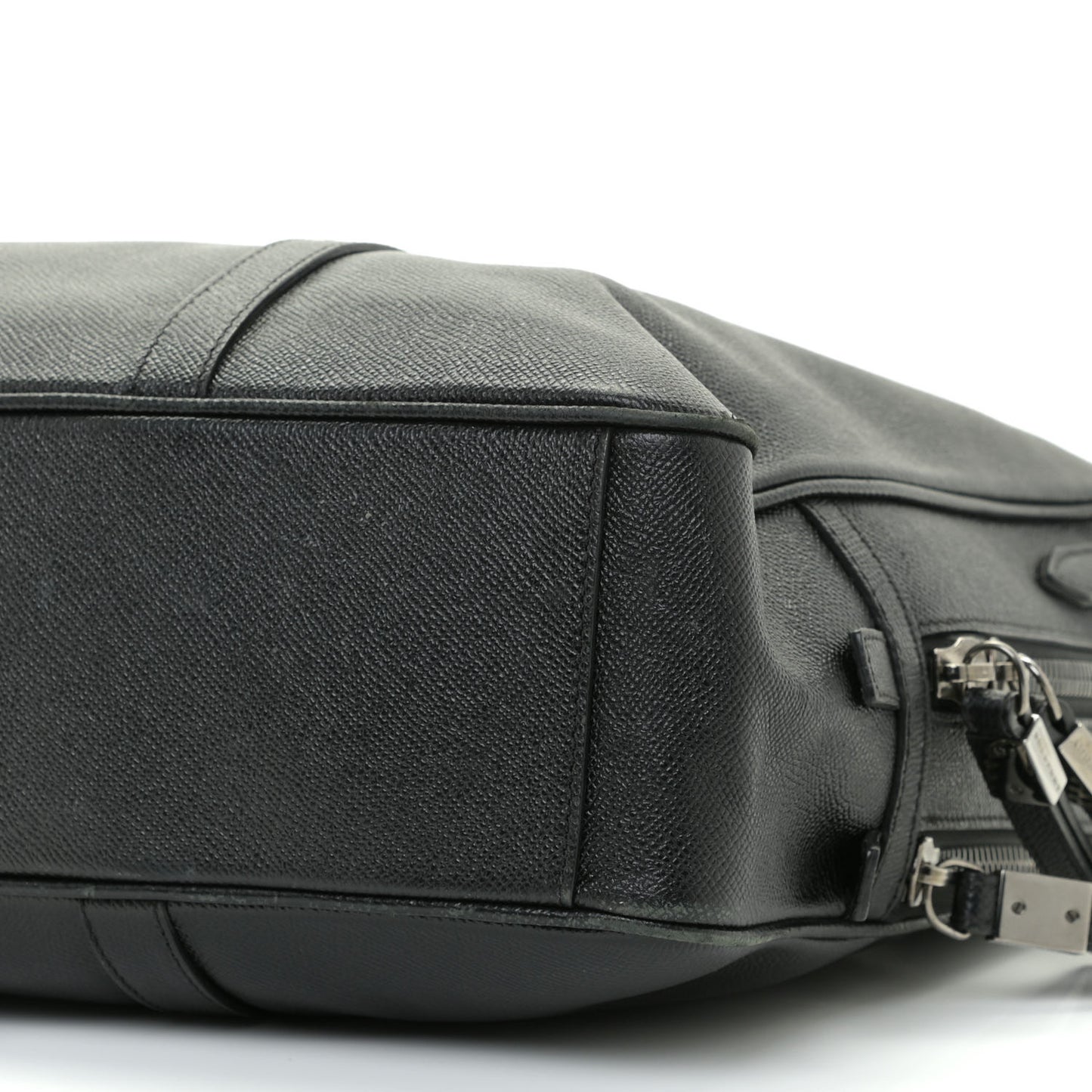 Textured Calfskin Briefcase Black