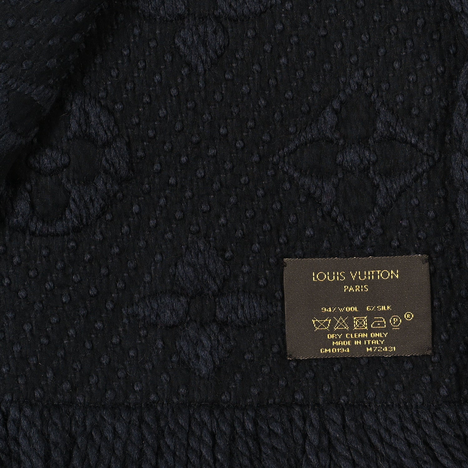 Louis Vuitton Wool Silk Logomania Scarf Charcoal 3 of 3