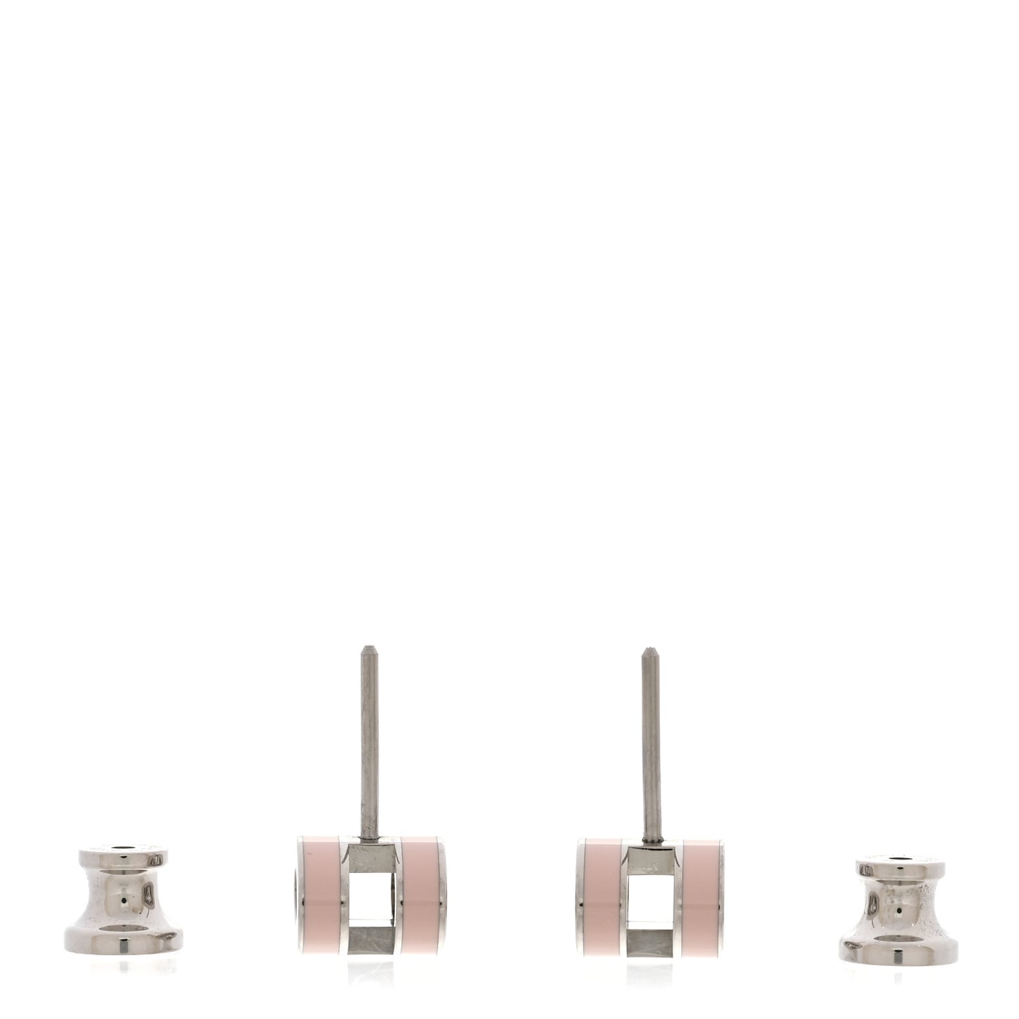 Palladium Lacquered Mini Pop H Earrings Rose Dragee