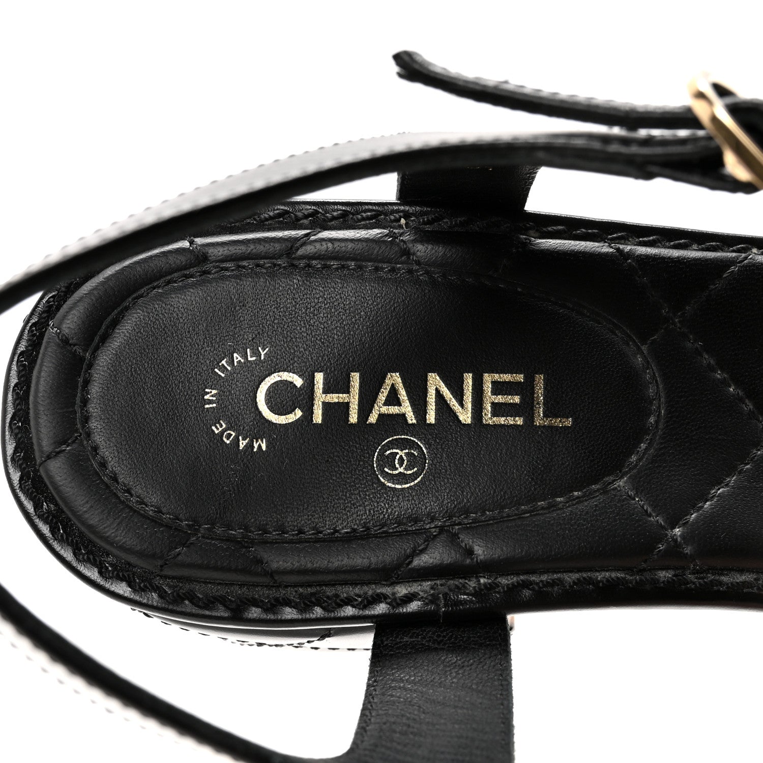 Chanel Calfskin Medallion CC Thong Sandals 38 Black 8 of 10