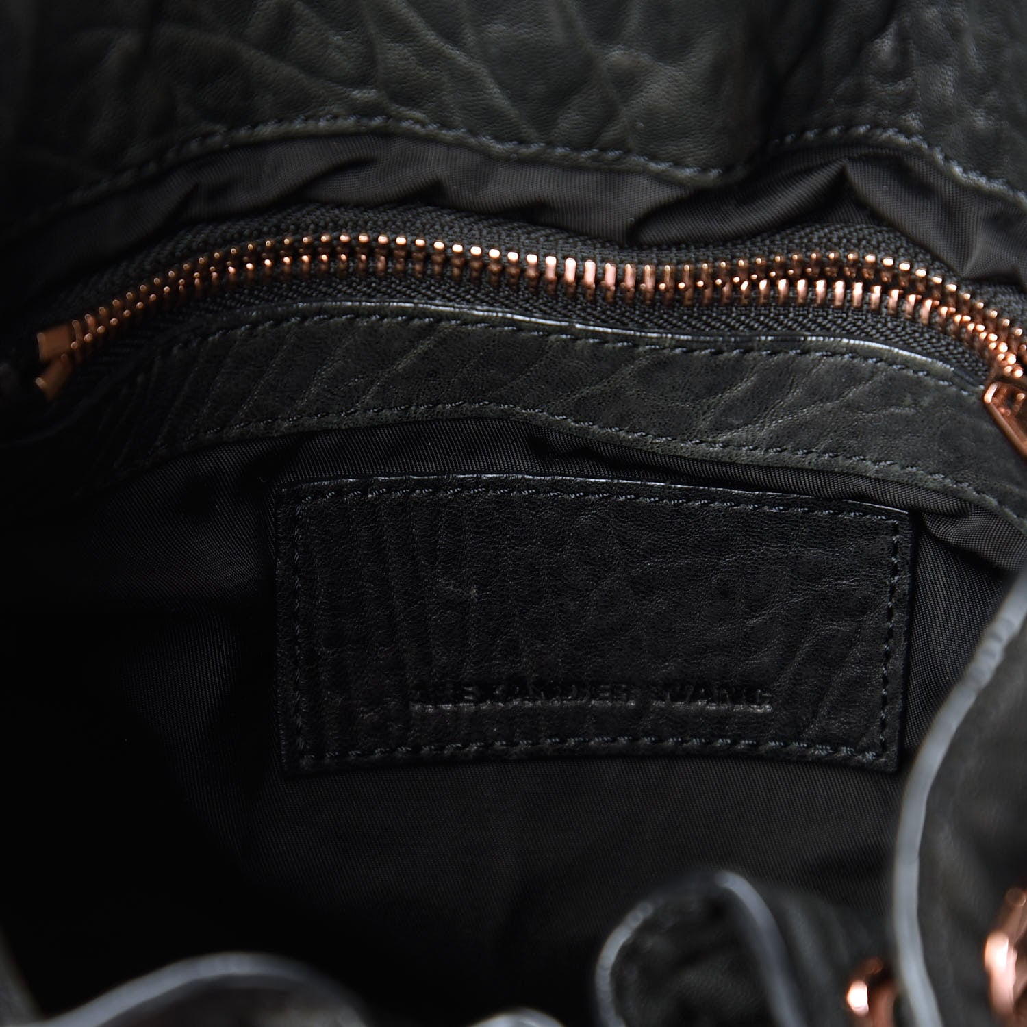 Alexander Wang Pebbled Lambskin Diego Bucket Black Rose Gold Hardware 6 of 10