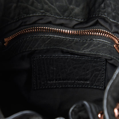 Alexander Wang Pebbled Lambskin Diego Bucket Black Rose Gold Hardware 6 of 10