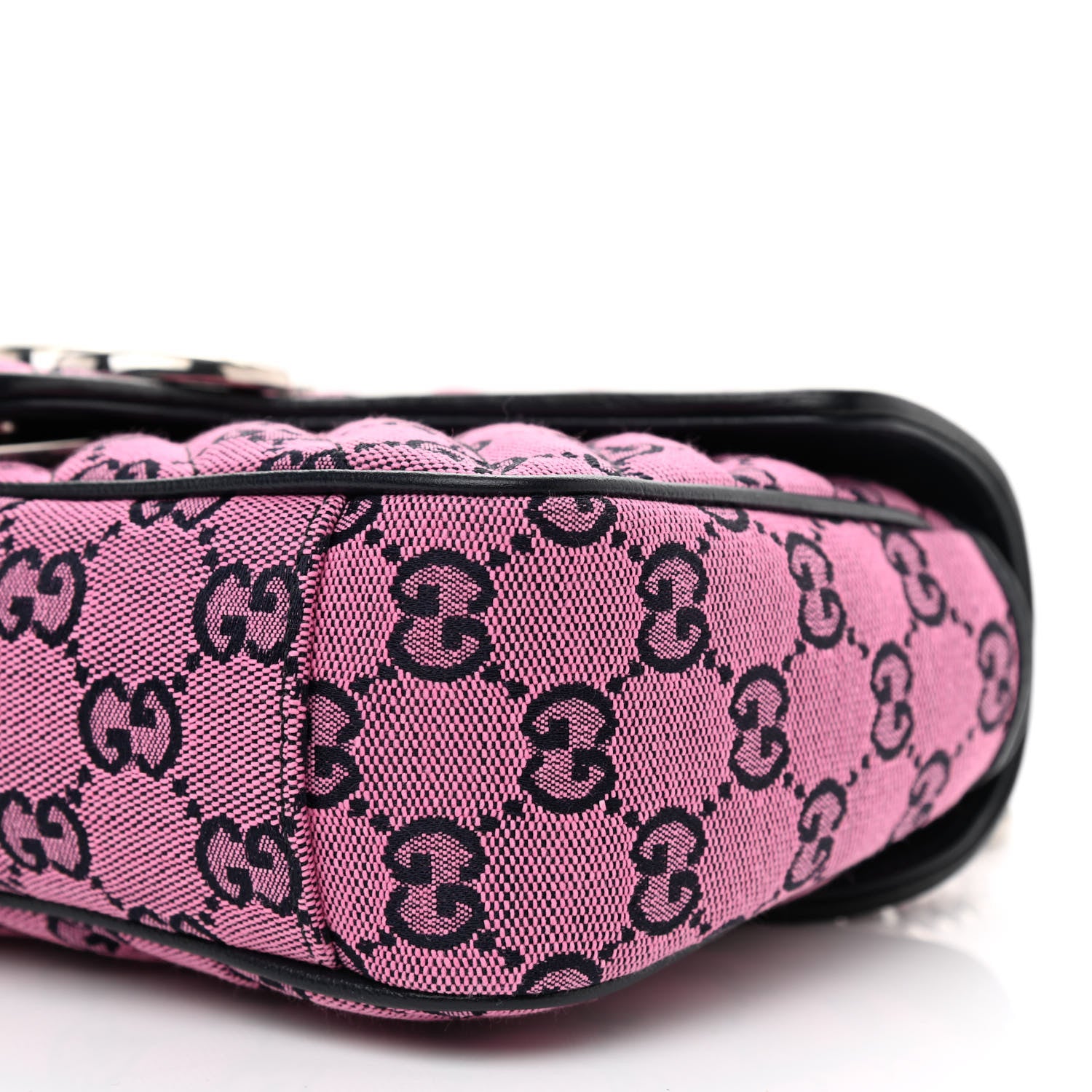 Gucci Monogram Multicolor Matelasse Diagonal Small GG Marmont Shoulder Bag Pink Blue 8 of 8
