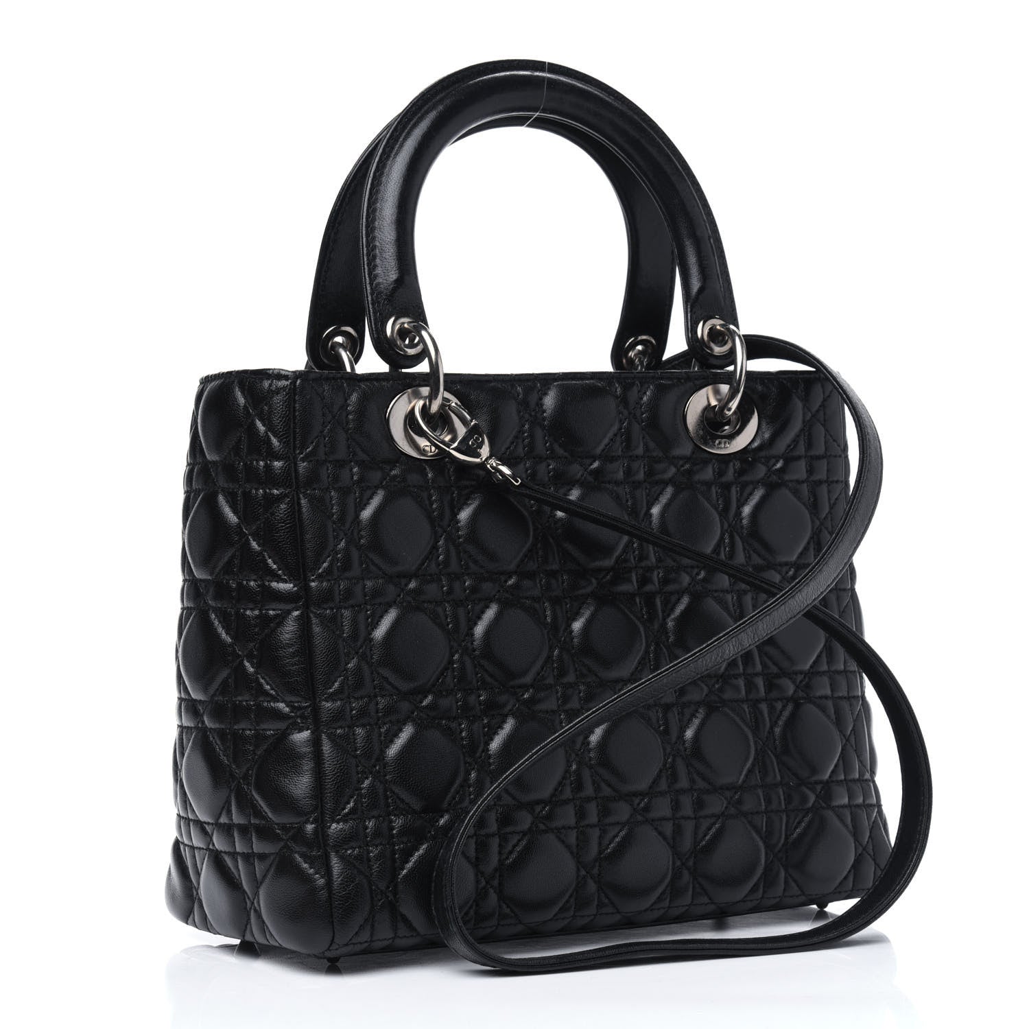 Christian Dior Lambskin Cannage Medium Lady Dior Black 4 of 14