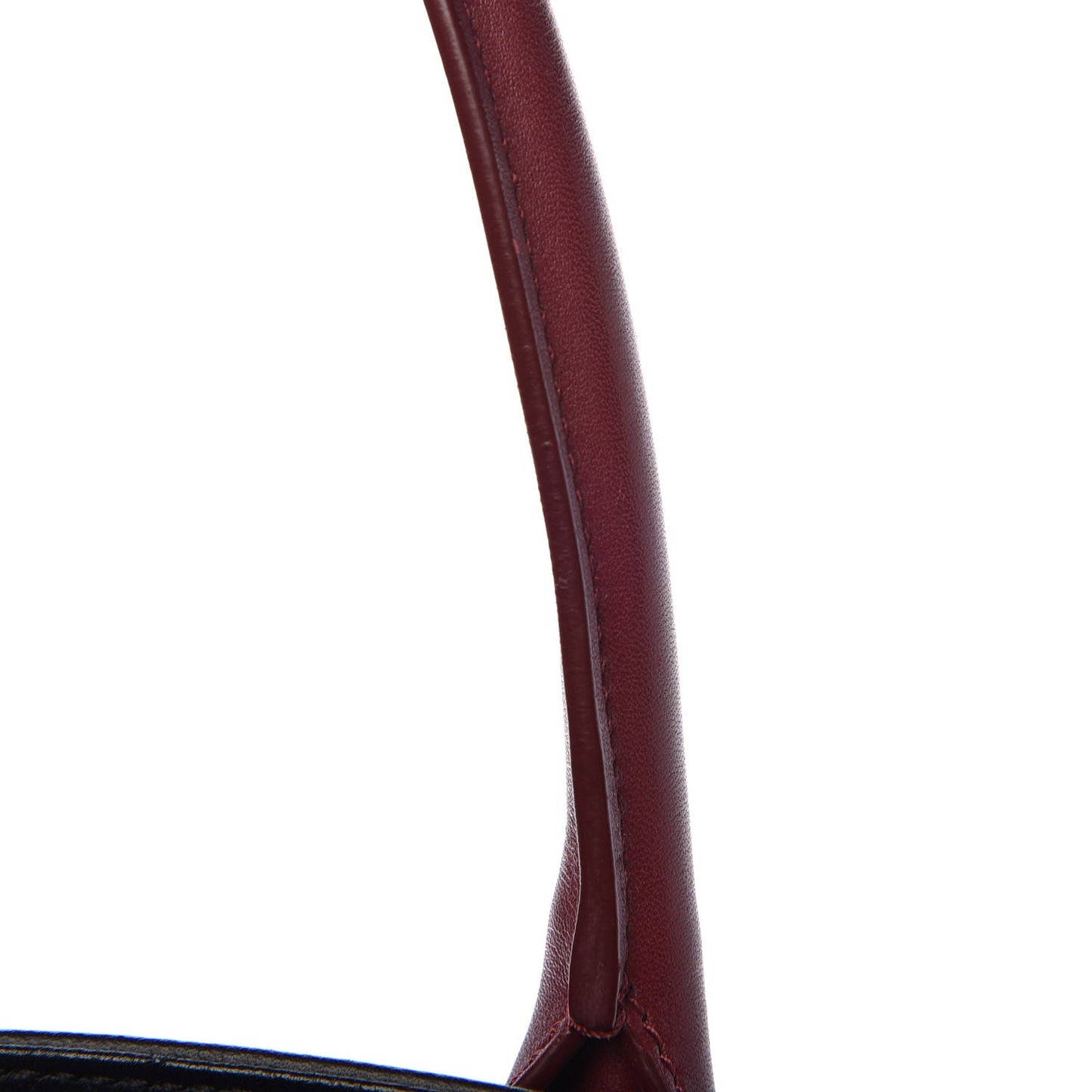 Calfskin Cerf Executive Shopper Tote Burgundy Black