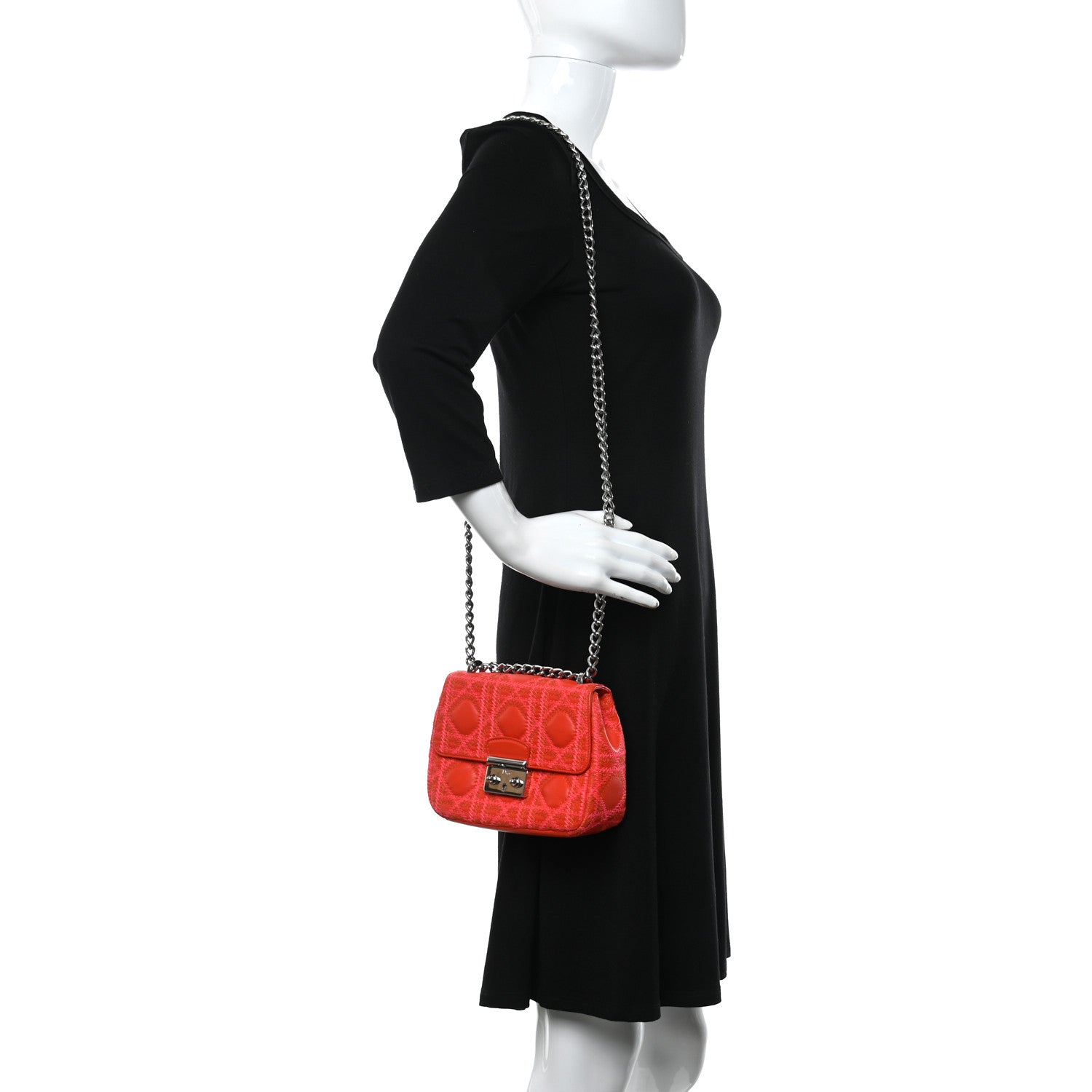Christian Dior Lambskin Cannage Mini Miss Dior Flap Orange 2 of 9