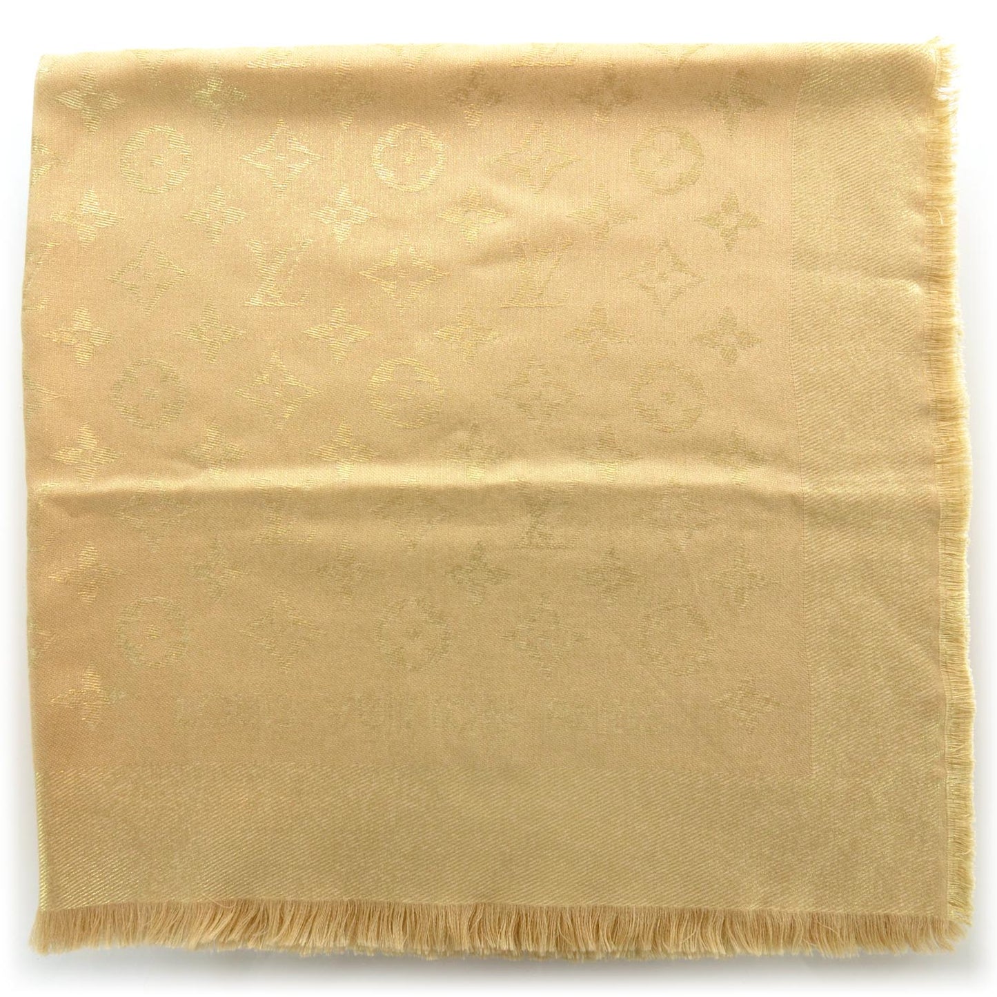 Wool Silk Monogram Square Scarf