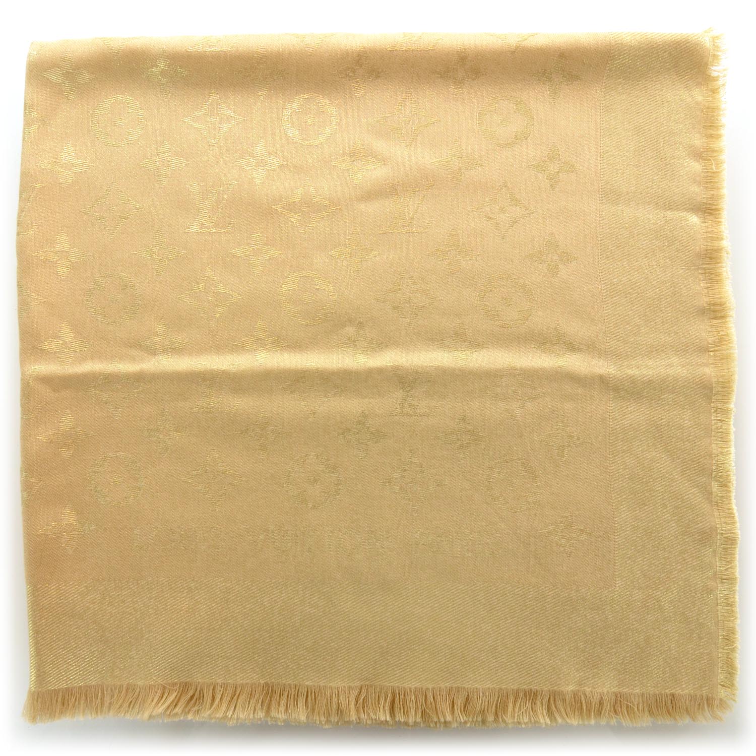 Louis Vuitton Wool Silk Monogram Square Scarf 1 of 5