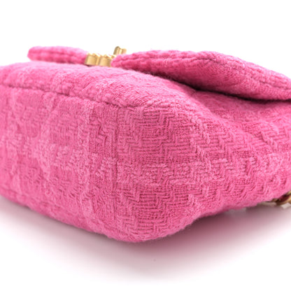 Chanel Tweed Quilted Medium Chanel 19 Flap Pink 10 of 10