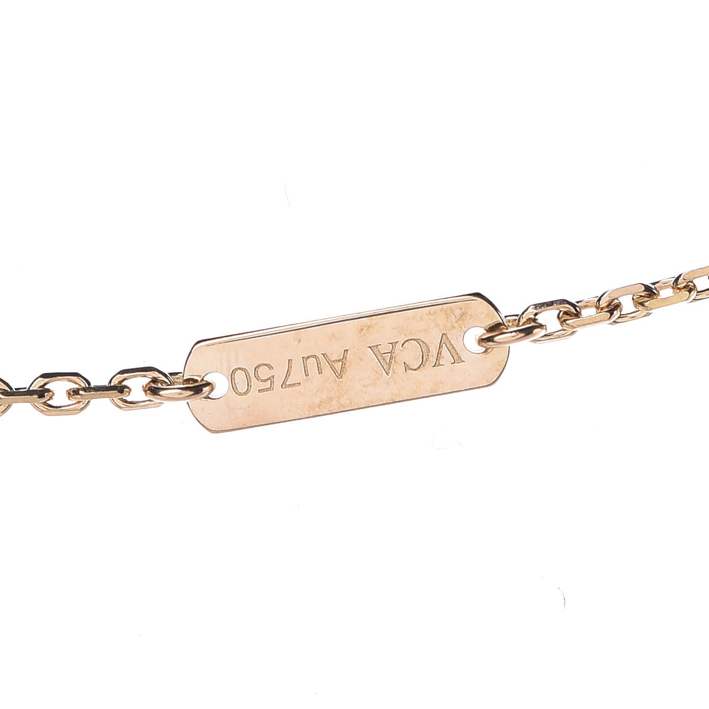 18K Yellow Gold Mother of Pearl Vintage Alhambra Pendant Necklace