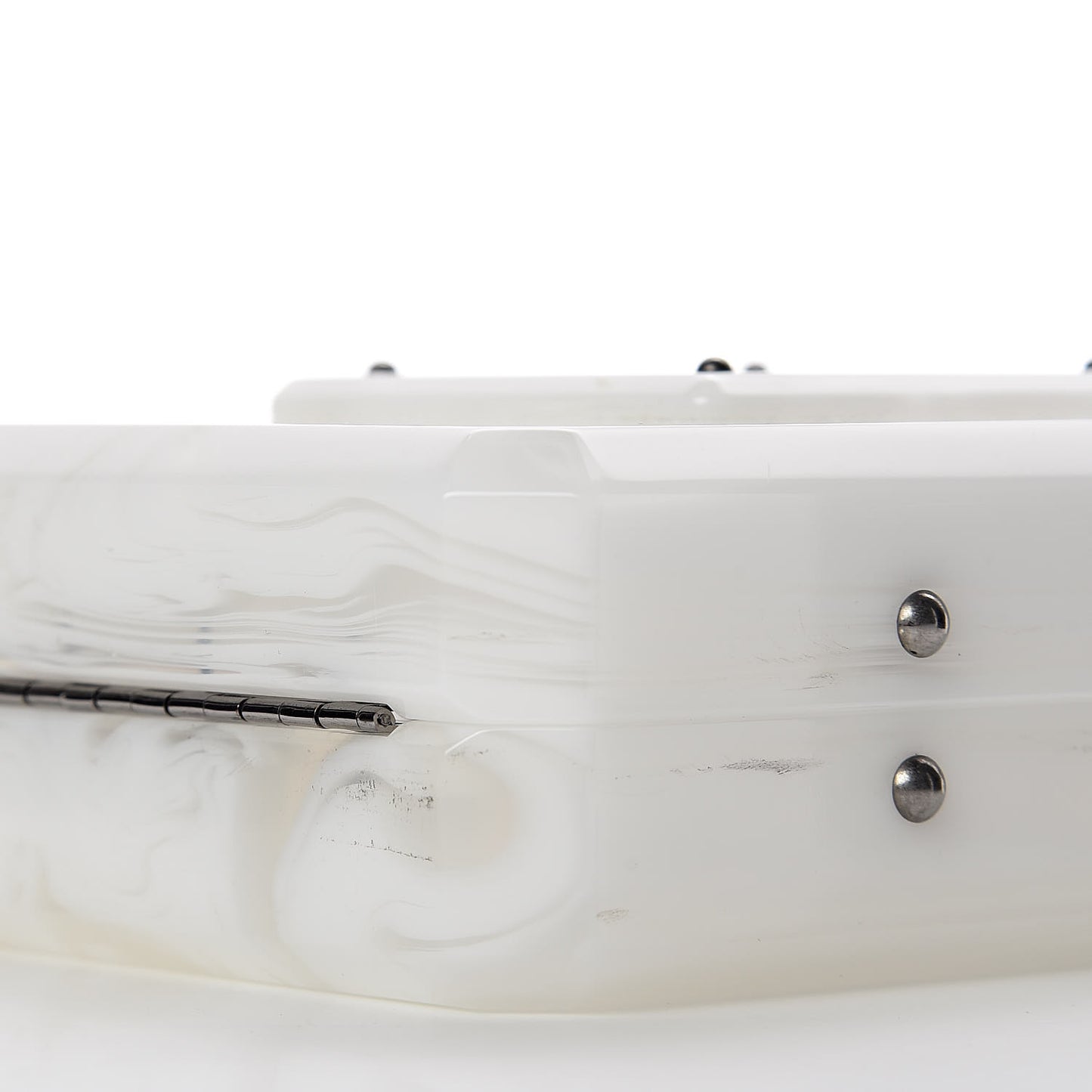 Marbled Plexiglass Buonasera Perfume Bottle Clutch White