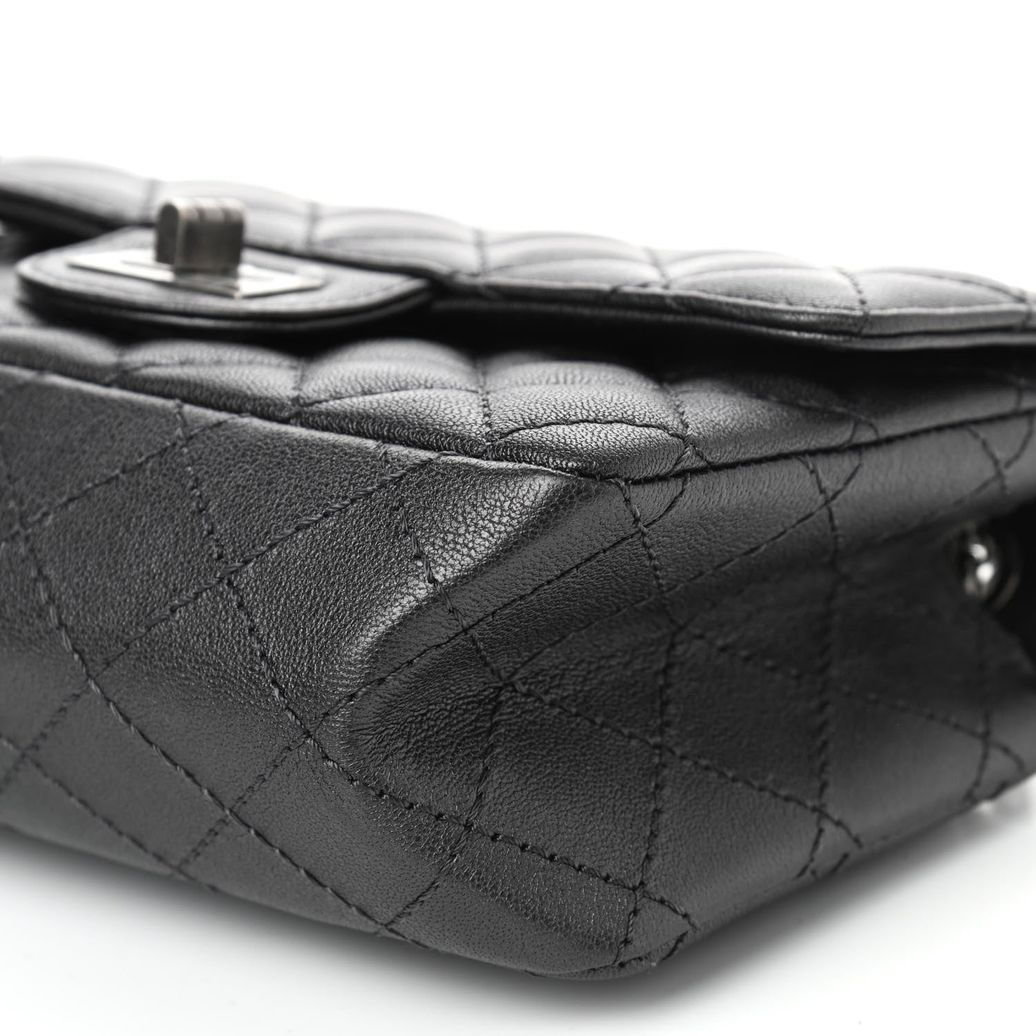 Chanel Metallic Sheepskin Quilted 2.55 Reissue Mini Flap Black 9 of 9