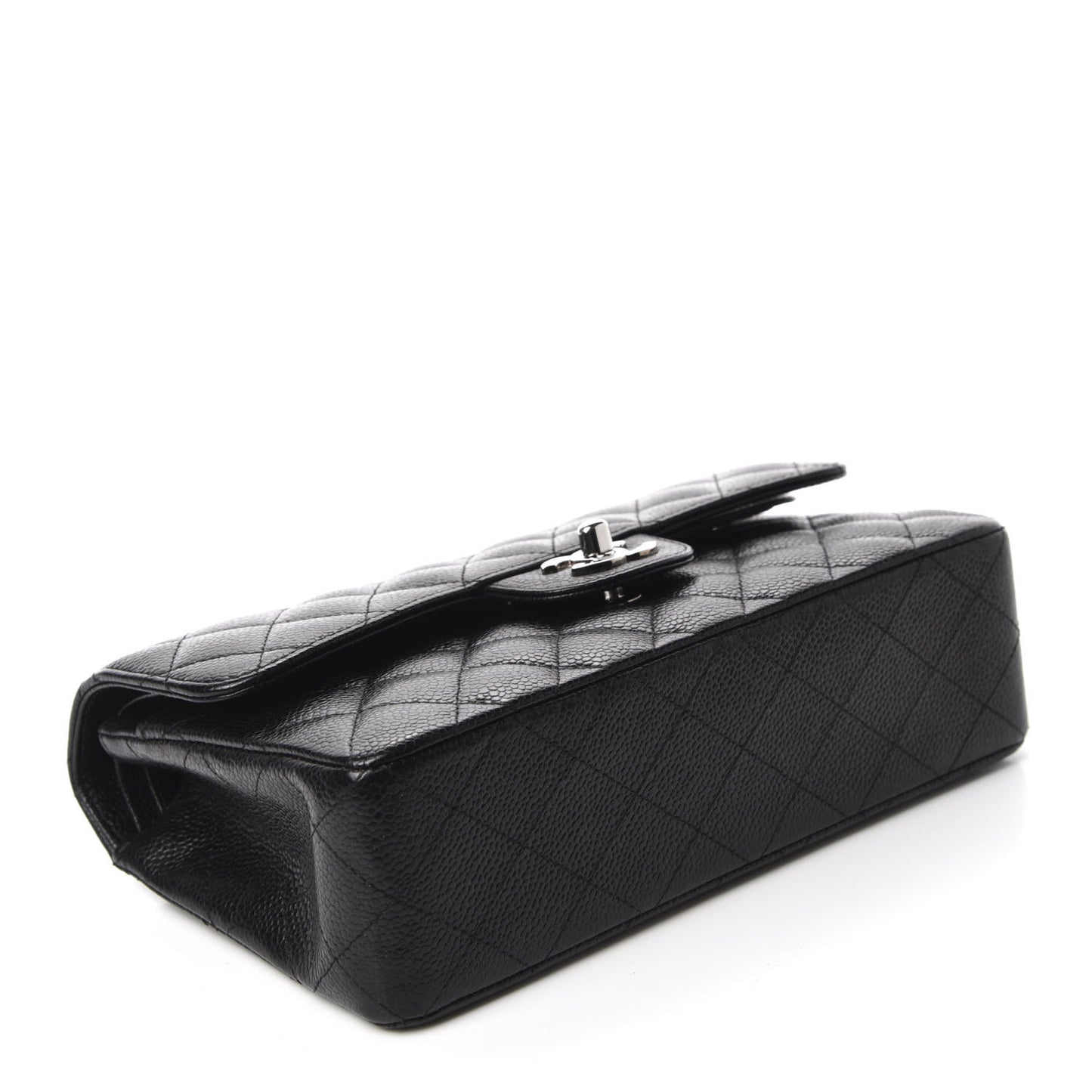 Caviar Quilted Small Double Flap Black