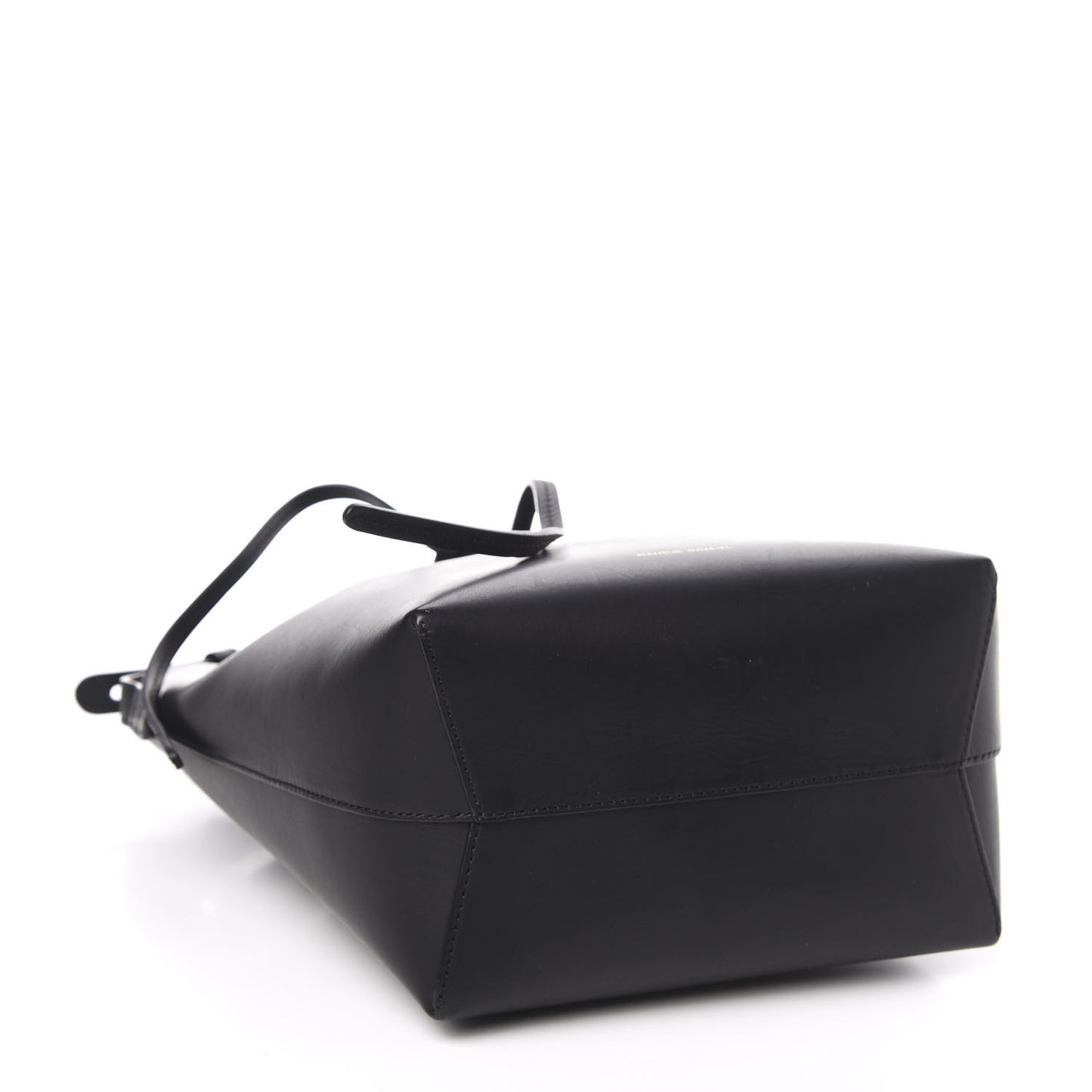 Vegetable Tanned Calfskin Mini Bucket Bag Black Flamma