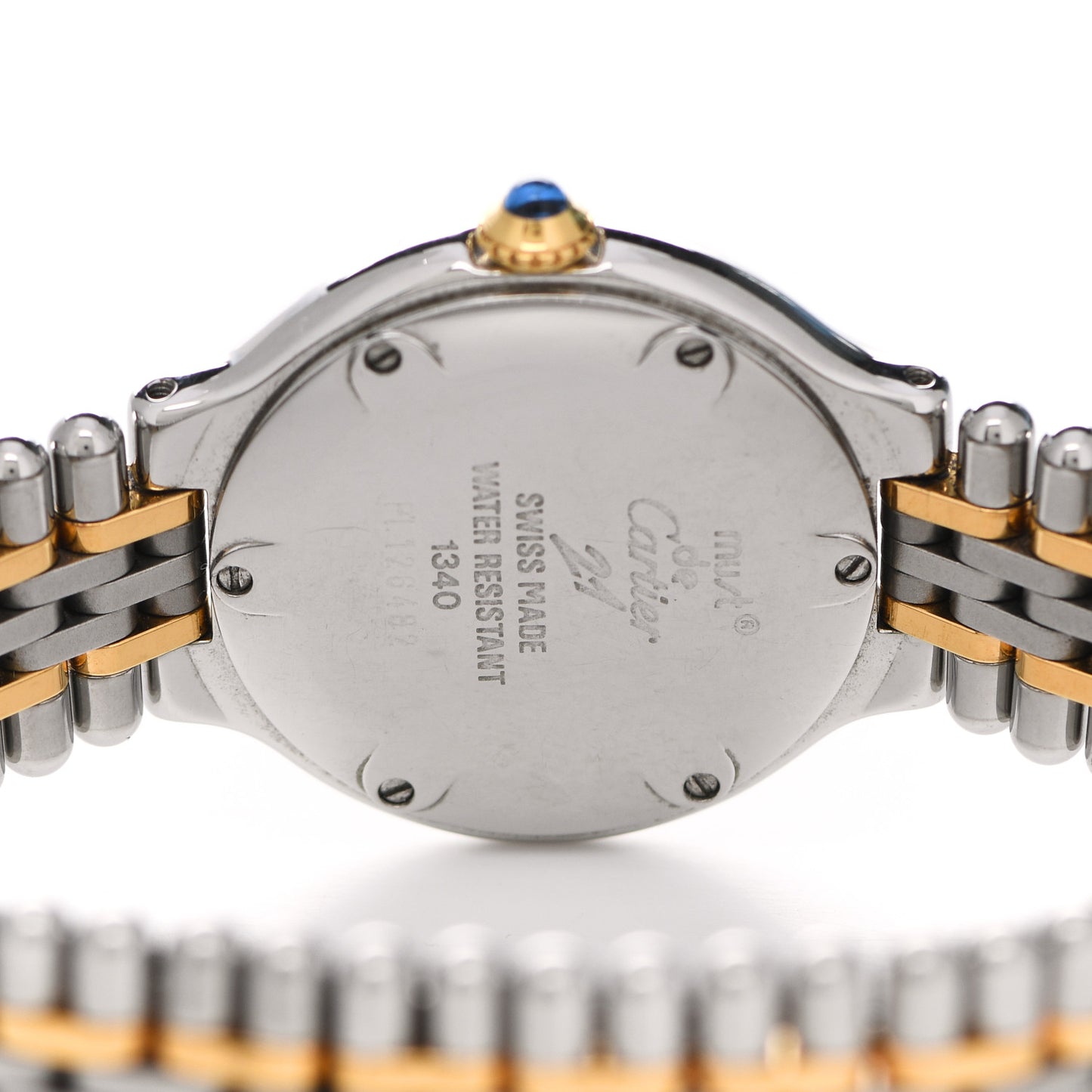 Stainless Steel 18K Yellow Gold 28mm Must De 21 Bullet Link Quartz Watch