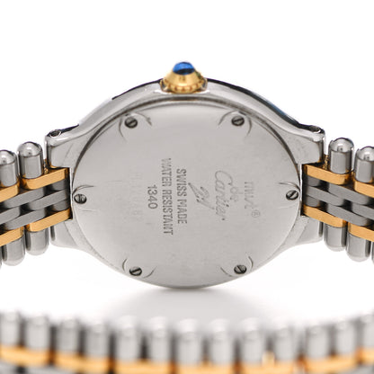 Cartier Stainless Steel 18K Yellow Gold 28mm Must De 21 Bullet Link Quartz Watch 2 of 3