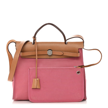 Hermes Toile Vache Hunter Herbag Zip 31 PM Rose Lipstick Natural 1 of 21