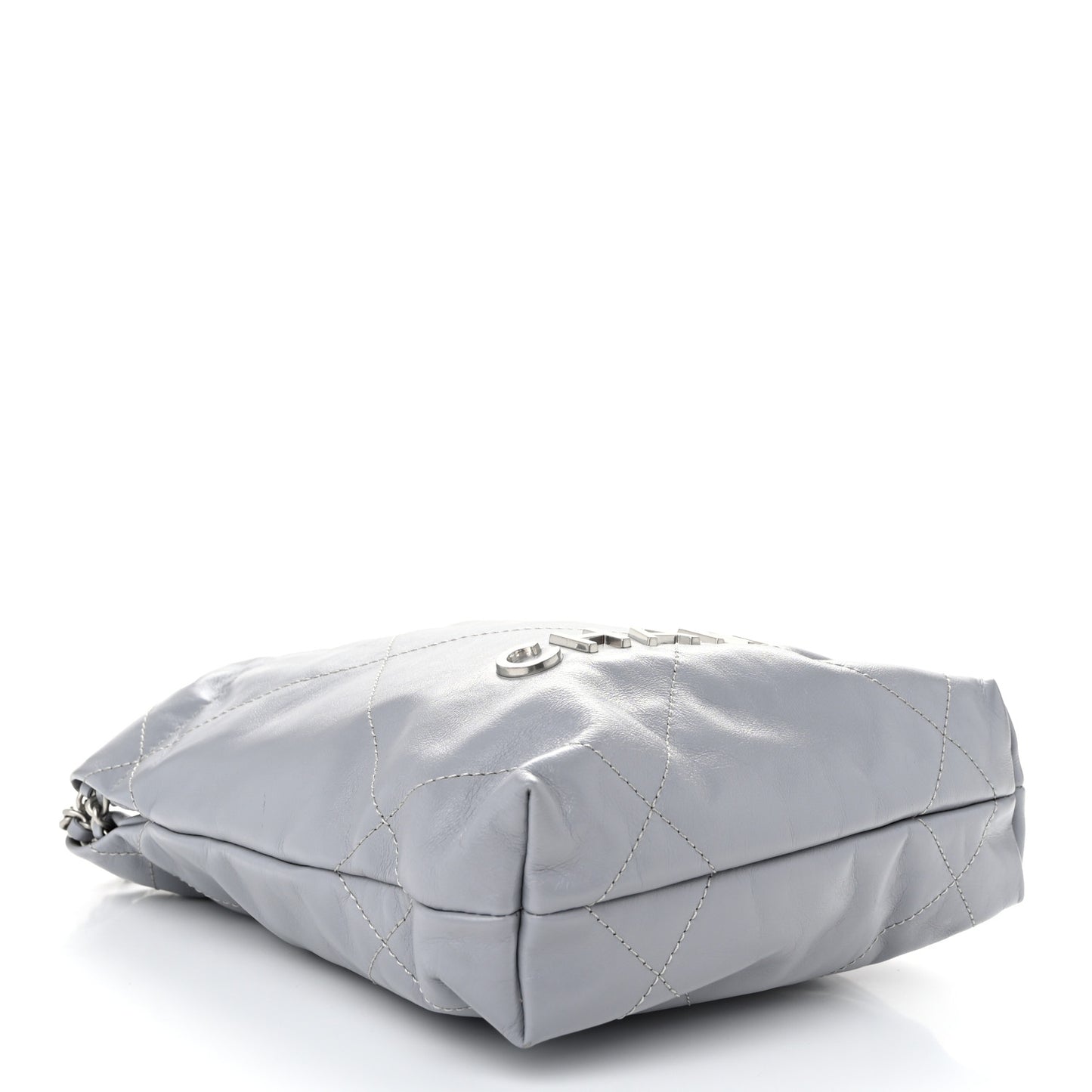 Shiny Calfskin Quilted Mini Chanel 22 Grey