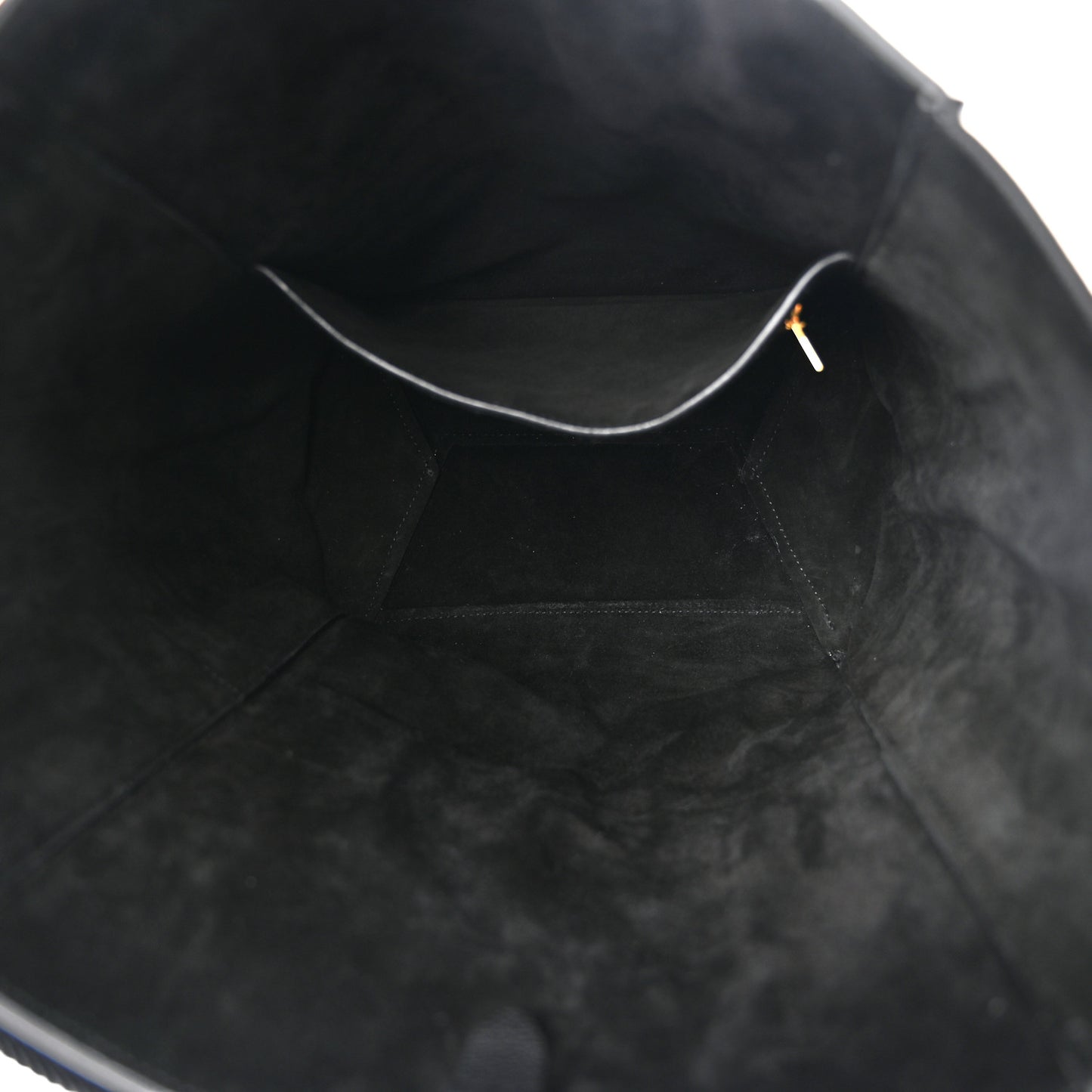 Soft Grained Calfskin Sangle Bucket Bag Black