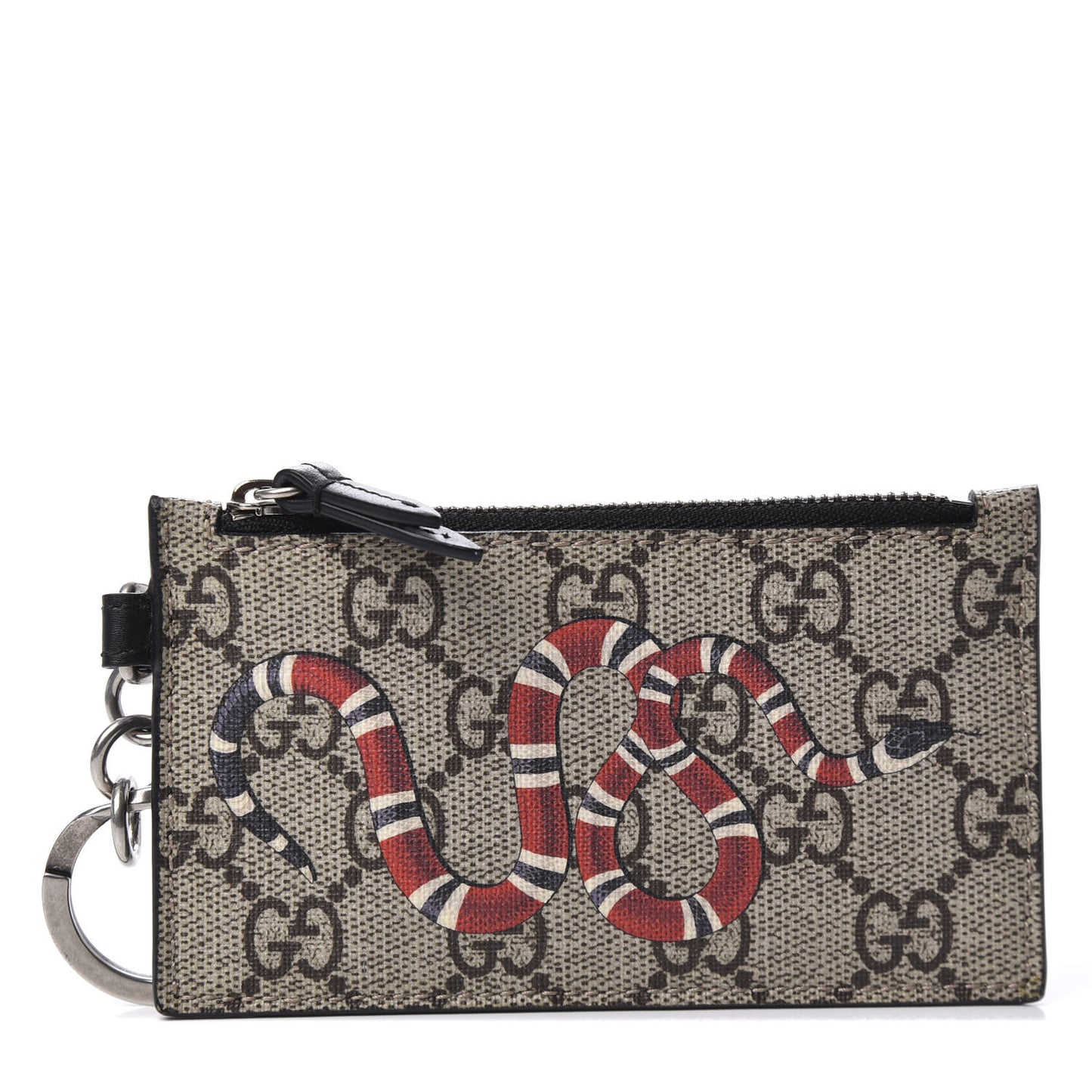 GG Supreme Monogram Kingsnake Lanyard Coin Case Card Holder
