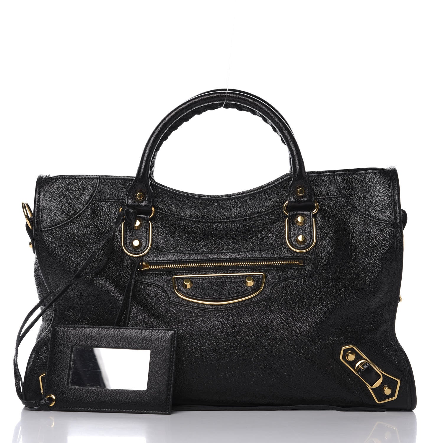 Balenciaga Chevre Gold Metallic Edge Hardware City Black 3 of 9