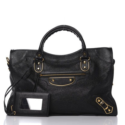 Balenciaga Chevre Gold Metallic Edge Hardware City Black 3 of 9