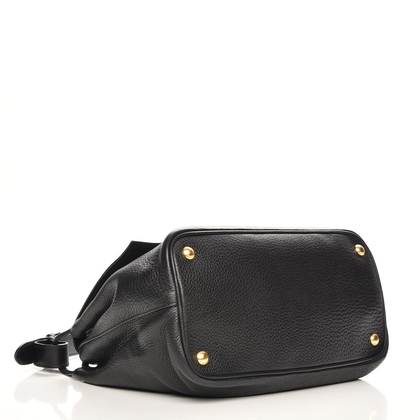 Vitello Daino Flap Shoulder Bag Nero Black
