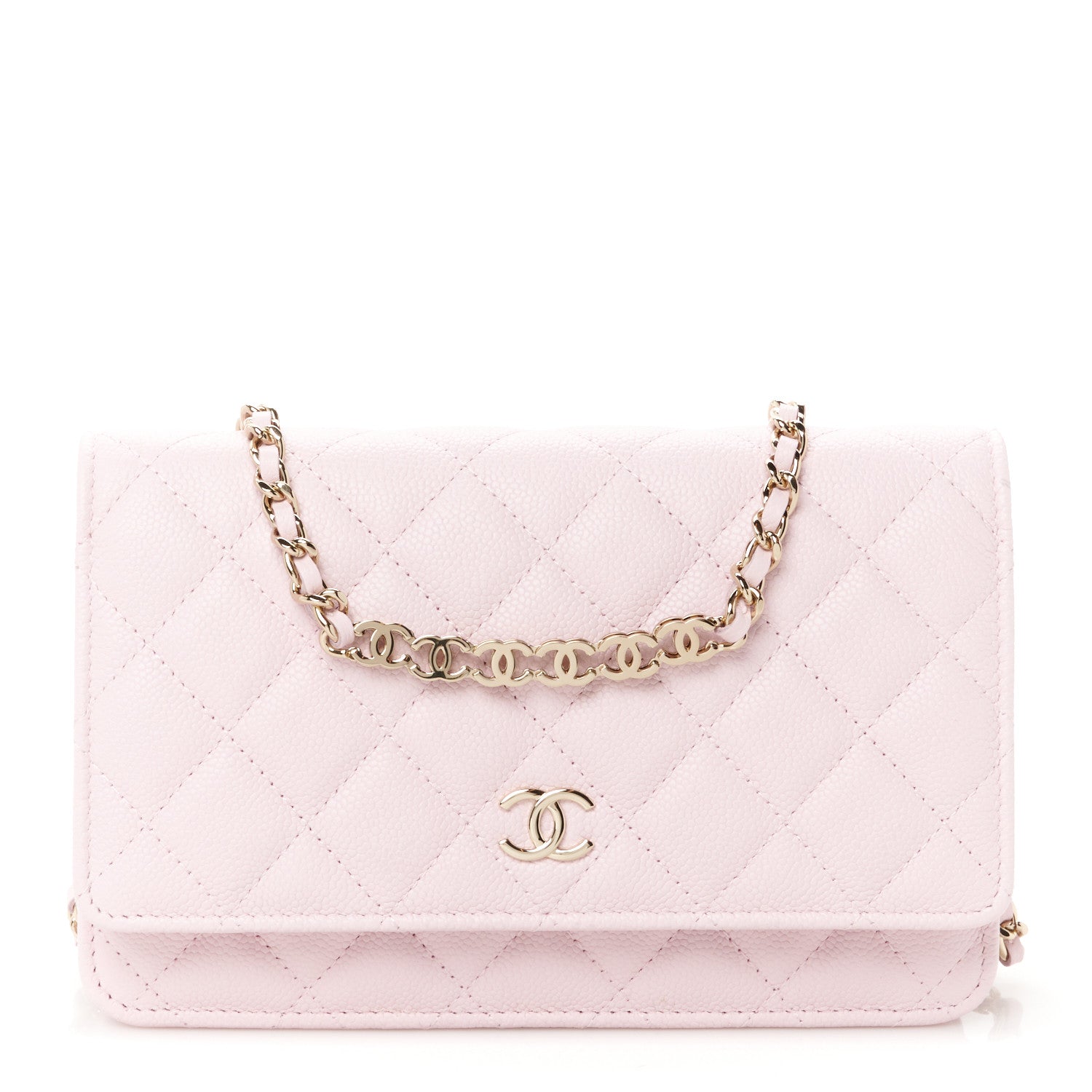Chanel Caviar Quilted Tiny CC Wallet On Chain WOC Light Pink 1 of 11