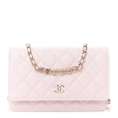 Chanel Caviar Quilted Tiny CC Wallet On Chain WOC Light Pink 1 of 11