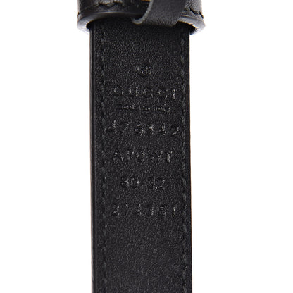 Gucci Moon Calfskin Pearl Double G 20mm Belt 80 32 Black Cream 4 of 6