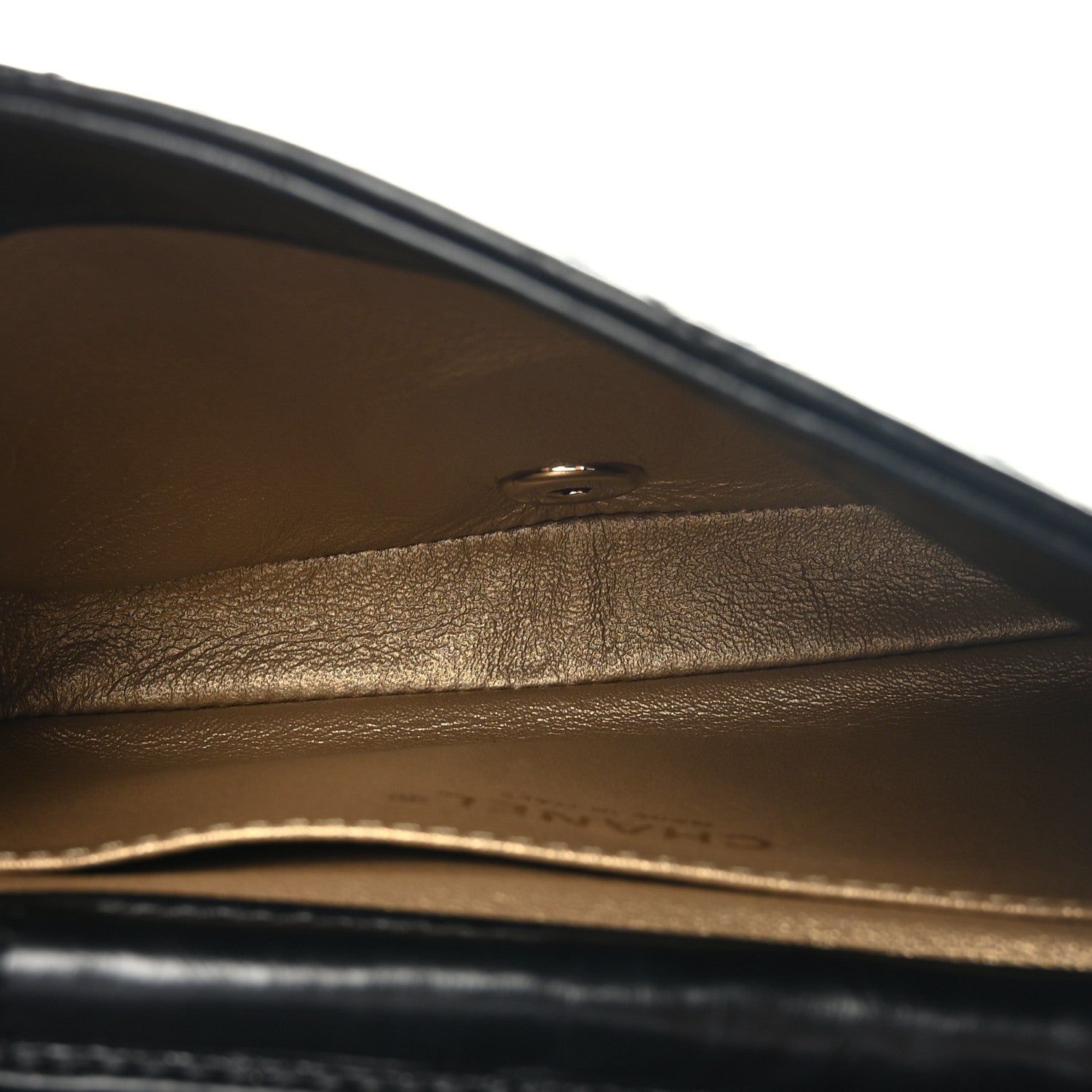 Chanel Crumpled Calfskin Chevron Chain Mini Square Flap Black 5 of 9