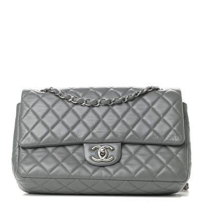 Chanel Lambskin Quilted Medium Double Flap Dark Grey 1 of 10
