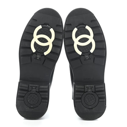 Chanel Calfskin Nylon CC Ankle Snow Boots 40.5 Black 6 of 15
